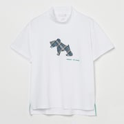 ゴルフウェアレディース L マドラスヘンリーモックネックシャツ シャツ半袖 M オフホワイト 002-23642-40-005