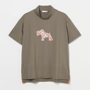 ゴルフウェアレディース L マドラスヘンリーモックネックシャツ シャツ半袖 M カーキ系 002-23642-40-028