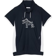 ゴルフウェアレディース L ディンプルドット半袖プルオーバー シャツ半袖 M ネイビー 002-33240-40-098