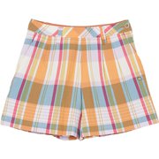 ゴルフウェアレディース L マドラスチェックショートパンツ ショートパンツ S オレンジ 002-73640-38-035