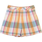 ゴルフウェアレディース L マドラスチェックショートパンツ ショートパンツ M オレンジ 002-73640-40-035