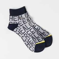 ソックス M ジャガード風ロゴソックス ソックス F ネイビー 003-43230-50-098
