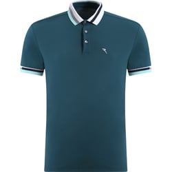 ゴルフウェアメンズ 022A ALLARME シャツ半袖 XL グリーン系 031-23444-50-024