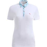 ゴルフウェアレディース 076A AVARIZIA シャツ半袖 XL サックス 032-23442-44-191