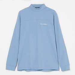 ゴルフウェアメンズ M-ソロナテンジクナガソデモックネック シャツ長袖 M ブルー 044-23211-48-095