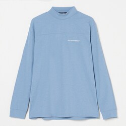 ゴルフウェアメンズ M-ソロナテンジクナガソデモックネック シャツ長袖 XL ブルー 044-23211-52-095