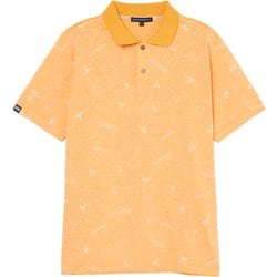 ゴルフウェアメンズ M-トビガラプリントハンソデポロ シャツ半袖 XL イエロー 044-23342-52-032