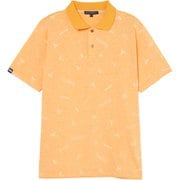 ゴルフウェアメンズ M-トビガラプリントハンソデポロ シャツ半袖 XL イエロー 044-23342-52-032