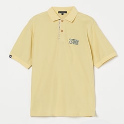 ゴルフウェアメンズ M-レイカンコットンハンソデポロ シャツ半袖 XL イエロー 044-23441-52-032