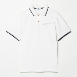ゴルフウェアメンズ M-ソロナテンジクハンソデポロ YALE Universityコラボ シャツ半袖 L オフホワイト 044-23454-50-005