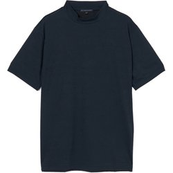 ゴルフウェアメンズ M-メッシュジャカードハンソデモックネック シャツ半袖 XL ネイビー 044-23543-52-098