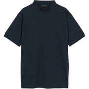 ゴルフウェアメンズ M-メッシュジャカードハンソデモックネック シャツ半袖 XL ネイビー 044-23543-52-098