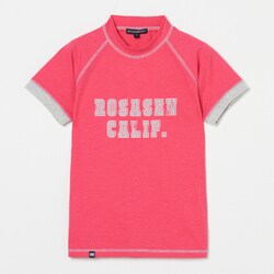 ゴルフウェアレディース L-ソロナテンジクハンソデモックネック シャツ半袖 M ピンク 045-23241-40-073