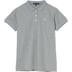 ゴルフウェアレディース L-カノコハンソデポロ シャツ半袖 L グレー 045-23242-42-013