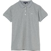 ゴルフウェアレディース L-カノコハンソデポロ シャツ半袖 L グレー 045-23242-42-013