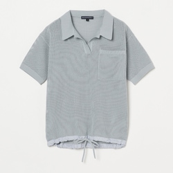 ゴルフウェアレディース L-メッシュハンソデポロ シャツ半袖 M グレー 045-23443-40-013