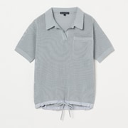 ゴルフウェアレディース L-メッシュハンソデポロ シャツ半袖 M グレー 045-23443-40-013