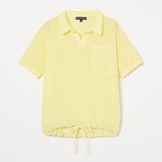 ゴルフウェアレディース L-メッシュハンソデポロ シャツ半袖 M イエロー 045-23443-40-032