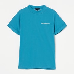 ゴルフウェアレディース L-クールテンジクハンソデモックネック シャツ半袖 M ブルー 045-23445-40-095