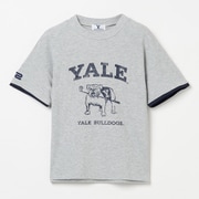 ゴルフウェアレディース L-レイカンコットンハンソデモックネック YALE University シャツ半袖 M グレー 045-23451-40-013