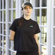 ゴルフウェアレディース L-ソロナハンソデモックネック University of Hawaii シャツ半袖 L ブラック 045-23452-42-019
