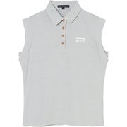 ゴルフウェアレディース L-メッシュジャカードノースリーブポロ シャツノースリーブ M グレー 045-23542-40-013