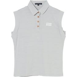 ゴルフウェアレディース L-メッシュジャカードノースリーブポロ シャツノースリーブ L グレー 045-23542-42-013