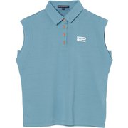 ゴルフウェアレディース L-メッシュジャカードノースリーブポロ シャツノースリーブ L モスグリーン 045-23542-42-025