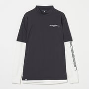 ゴルフウェアメンズ M-レイヤードロングシャツ シャツ長袖 XL チャコール 047-23311-52-018