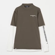 ゴルフウェアメンズ M-レイヤードロングシャツ シャツ長袖 XL カーキ 047-23311-52-027