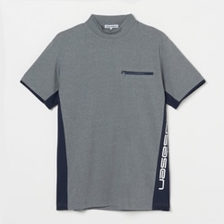 ゴルフウェアメンズ M-UVハンソデモックネック シャツ半袖 XL グレー 047-23341-52-013