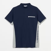 ゴルフウェアメンズ M-UVハンソデモックネック シャツ半袖 M ネイビー 047-23341-48-098