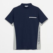 ゴルフウェアメンズ M-UVハンソデモックネック シャツ半袖 XL ネイビー 047-23341-52-098