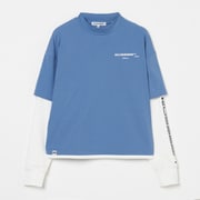 ゴルフウェアレディース L-レイヤードロングシャツ シャツ長袖 M ターコイズ 048-23311-40-094
