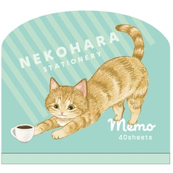 限定 ダイカットメモ ねこハラ グリーン M05303