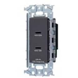 WTL1488H [埋込充電用USBコンセント2ポート 最大60W USB-C 金属枠付 グレー 1個]