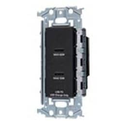 WTL1488MB [埋込USBコンセント 充電用 2ポート 最大60W USB-C 金属枠付 マットブラック 1個]