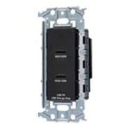 WTL1488MB [埋込USBコンセント 充電用 2ポート 最大60W USB-C 金属枠付 マットブラック 1個]