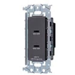 WTL1488MH [埋込USBコンセント 充電用 2ポート 最大60W USB-C 金属枠付 マットグレー 1個]