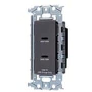 WTL1488MH [埋込USBコンセント 充電用 2ポート 最大60W USB-C 金属枠付 マットグレー 1個]