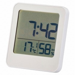 お風呂クロック＆温湿度計 ホワイト 単4形乾電池×2本（別売） HB-T20-W