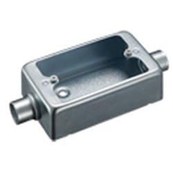 DF31191K [ねじ付き電線管用付属品 露出スイッチボックス 1コ用2方出 薄鋼用 鋼板製 C19 1個]