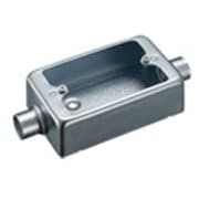 DF31161K [ねじ付き電線管用付属品 露出スイッチボックス 1コ用2方出 厚鋼用 鋼板製 G16 1個]