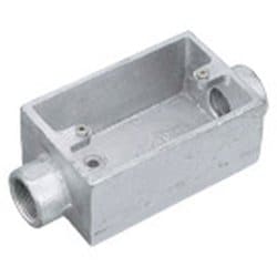 DFZ3128P [ねじ付き電線管用付属品 露出スイッチボックス 1コ用2方出 厚鋼用 鋳鉄製 G28 1個]