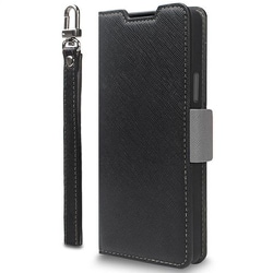 Galaxy S25 対応 ケース 手帳型 カード収納 ストラップ スタンド 機能 付 スマホケース 人工 皮 革 デニム 携帯ケース 手帳型ケース NU ブラック×ニュートラルグレー CR_G5SCSPLNA_BN