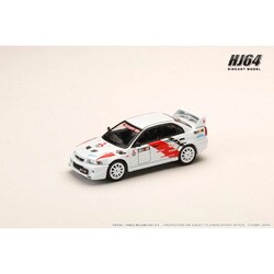 HJ643033RA 1/64 三菱 LANCER RS EVOLUTION 6 （CP9A） 2000 RALLIART ホワイト [ダイキャストミニカー]