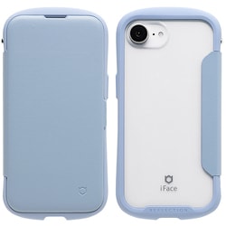 iPhone 16e用 iFace Reflection ダイアリー ポリカーボネート クリアケース ペールブルー 41-988671