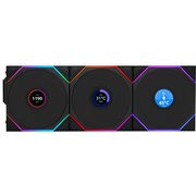 UNI FAN TL Wireless LCD リバースブレードモデル トリプルパック ワイヤレスコントローラー付属 ブラック UF-RS-TL120-LCD-WLS-3B