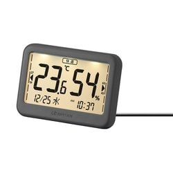 温湿度計・付クロック COMFOMETER コンフォメーター ダークグレー 9YYA46RH82