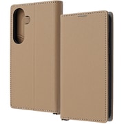 Galaxy S25用 Durable 耐衝撃 マグネット不使用 シンプル スクエア 手帳型レザーケース/トープ_ライトグレー IN-GS25TBC9/TGR